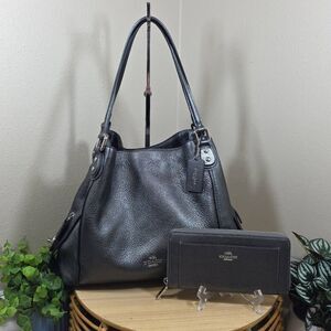 Coach Edie 31 Metallic Leather Shoulder Bag | Matching Wallet
